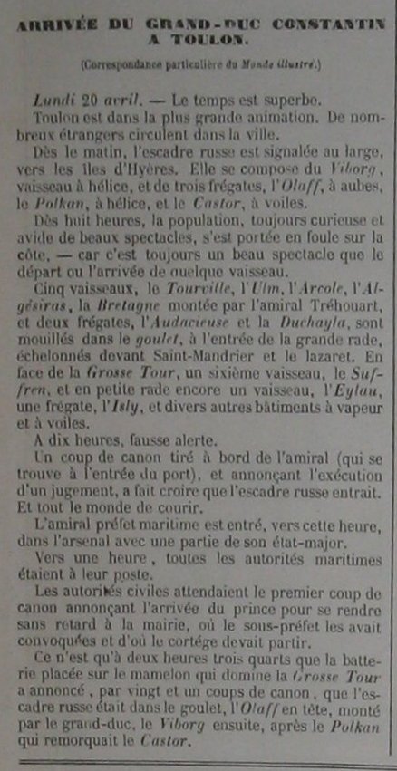 Arrive du Grand-Duc Constantin  Toulon, segment 01