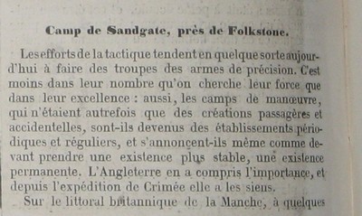 Camp de Sandgate prs de Folkstone, segment 01