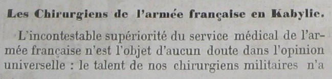 Les chirurgiens de l’arme franaise en Kabilye, segment 01