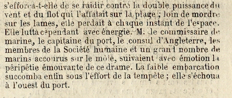 Naufrage de l’Excel, de Weymouth,  l’entre du port de Calais, segment 04