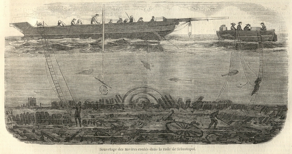 Sauvetage des navires couls dans la rade de Sbastopol, segment 04